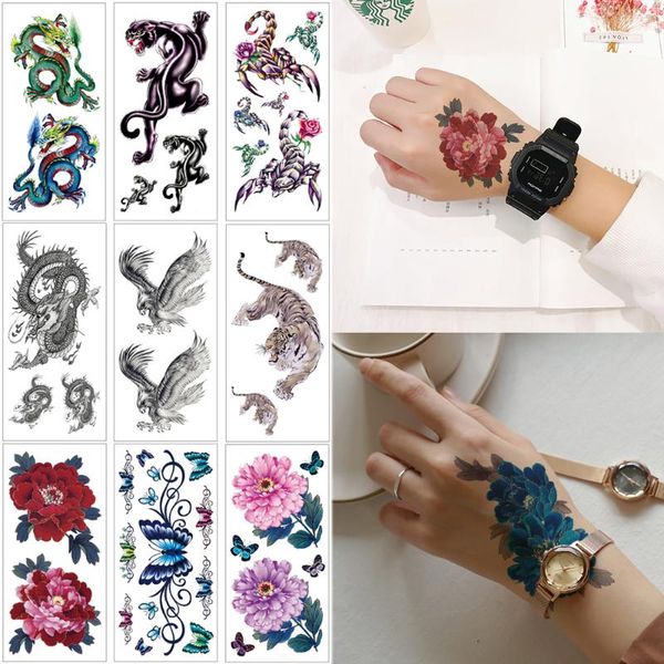 

temporary tattoos tattoo stickers dragon tiger small waterproof flower scorpion for men women