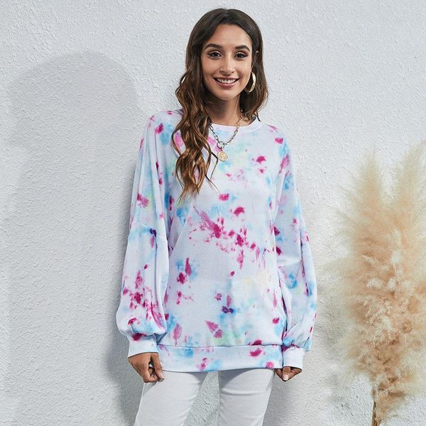 

women's hoodies & sweatshirts spring women tie dye 2021 loose hoody sweatshirt pullover casual lady long sleeve, Black