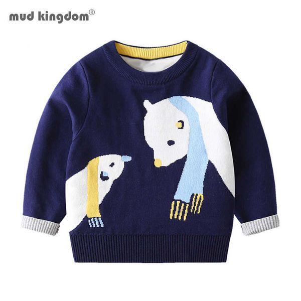 Mudkingdom Bambini Ragazzi Maglioni Caldo Girocollo Cappotti Bambini Cartone Animato Modello Animale Addensare Top Pullover Abbigliamento 210615