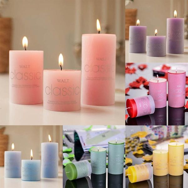 

1 pcs scented candles craft candle gifts wedding column wax smokeless fragrant candle decorative