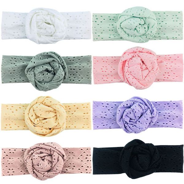 

girls hair accessories baby headbands ribbons childrens hollow lace with soft nylon elastic fabric pill b9424, Slivery;white