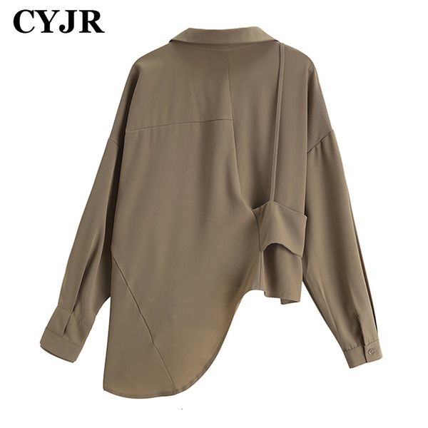 

korean irregular patchwork for women 2021 autumn long sleeve casual fashion shirt adjustment division big female blouse dx6w, White;black