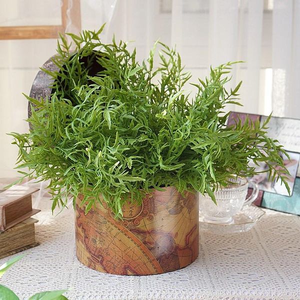 

42cm artificial flowers tansy leaves bunch fake fern plants winter christmas for home wedding decoration