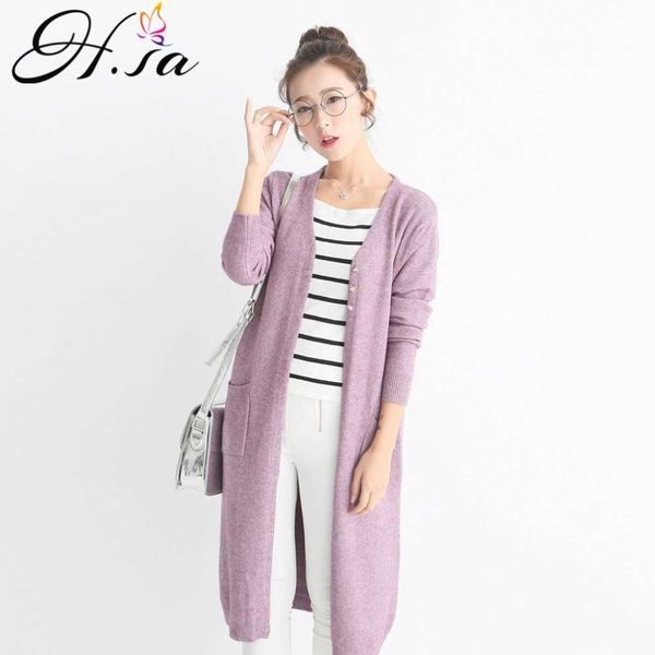 

h.sa arrivals women spring long sweater and cardigans button up open stitch oversized fashion knit jacket long sweater coat 210716, White;black