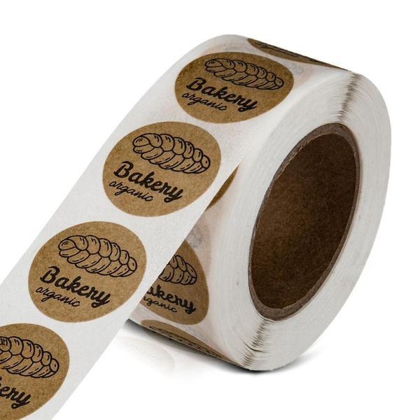 

500pcs/lot kraft handmade bakery stickers wedding decor party supplies cards box package label sealing