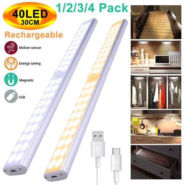 

pir motion sensor led light cabinet night lamp rechargeable human induction wardrobe sensor lamp corridor closet light d30