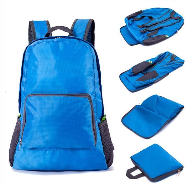 

women men light folding backpack polyester waterproof bag outdoor travel