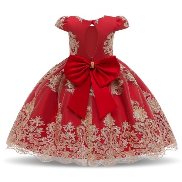 

4-10 years old girl princess fashion flower, party wedding dress, 2020, Red;yellow