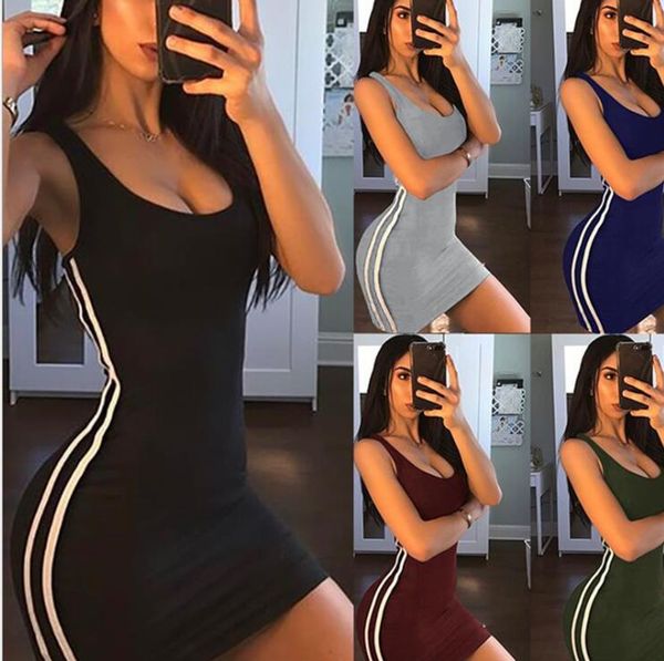 

popular women's stripe stitching dress hip strap dress, Black;gray