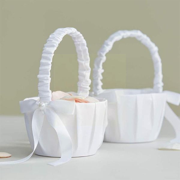 

gift wrap 1pc wedding basket flower romantic bowknot ceremony girl with rose for ribbons satin party d6h4