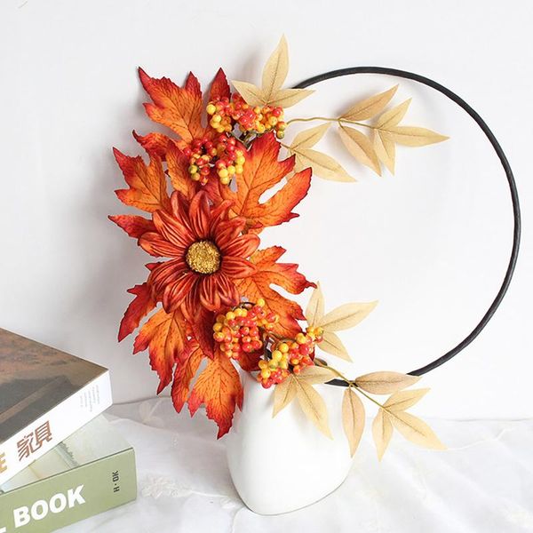 

decorative flowers & wreaths artificial autumn berry wreath door wreath, harvests with holiday, pumpkin, thanksgiving decoration