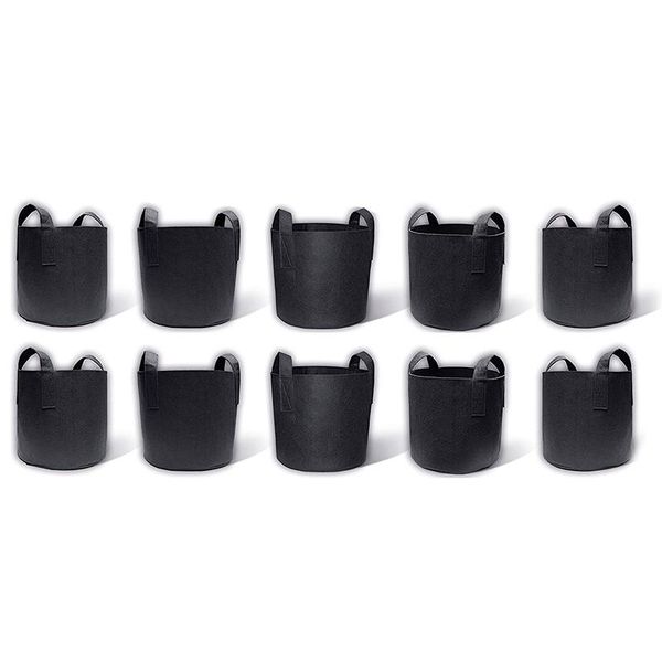 

3gallon grow bags set, aeration fabric pots with handles,black plant bags,durable garden grow pots,fabric containers with strap