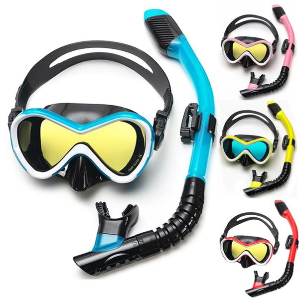 

diving masks professional snorkeling set for kids anti-fog swimming goggles glasses with silicone skirt equipment child boy girl