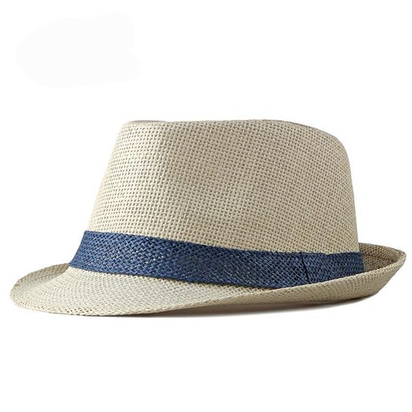 

wide brim hats qpalcr summer jazz for women paper straw hat men sun casual panama cap outdoor patchwork beach visor, Blue;gray