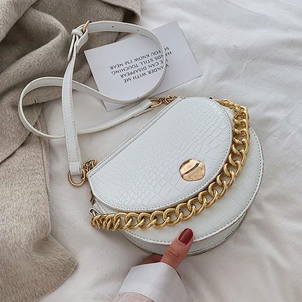 

evening bags shoulder bag ladies 2021 korean fashion stone grain messenger chain saddle