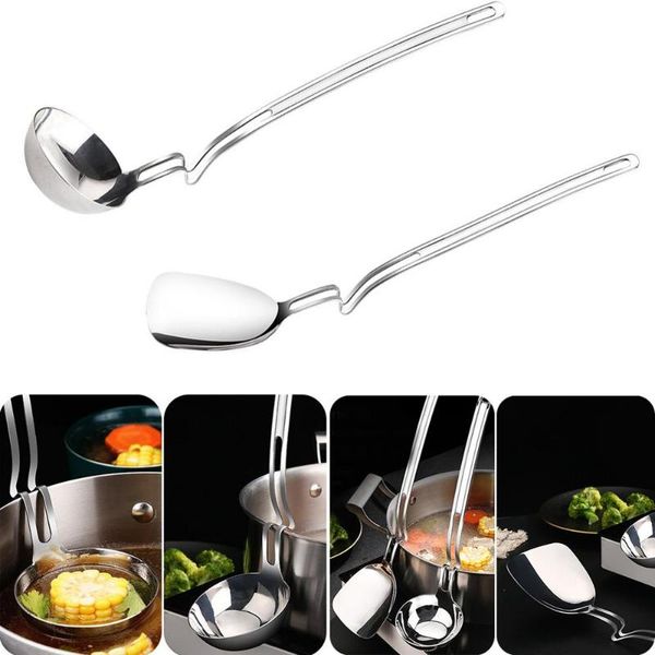 

s-shaped long handle shovel /ladle cooking pot turner stainless steel spatula frying fish turners kitchen cooking cookware tools