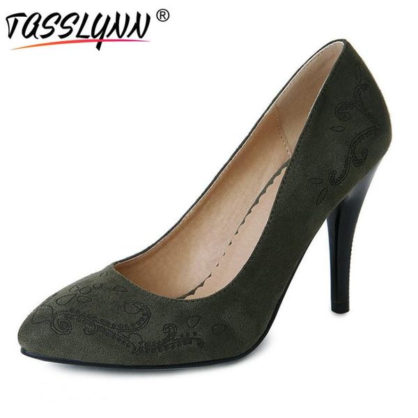 

dress shoes tasslynn 2021 women pumps ladies summer work thin high heels women's wedding pointed toe size 34-43, Black