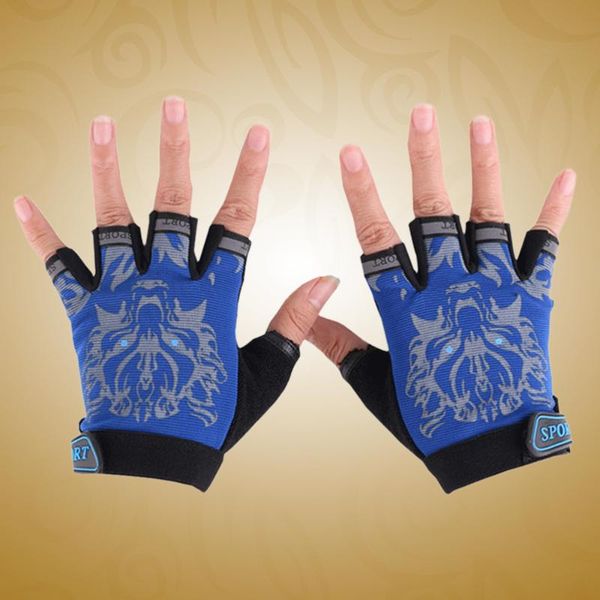 

cycling gloves children half finger kids biking riding running boy's girl's outdoor sports accessory -size (blue), Black
