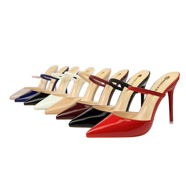 

dress shoes mules super high heels fetish women luxury strap pumps chaussures femme ayakkabi, Black