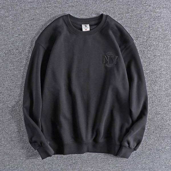 

2021 spring and autumn new simple style embroidery letter youth loose fashion long sleeve terry comfortable men's hoodies 0349 kkqi, Black