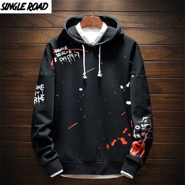

singleroad mens hoodies men sweatshirt pullover japanese streetwear harajuku hip hop fashion sweatshirts male hoodie men 201020, Black