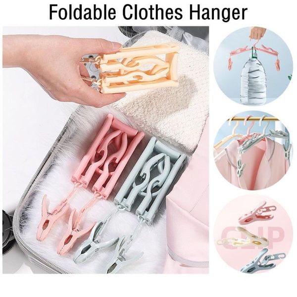 

hangers & racks foldable clothes hanger with decatable clips home travel portable universal camping hiking