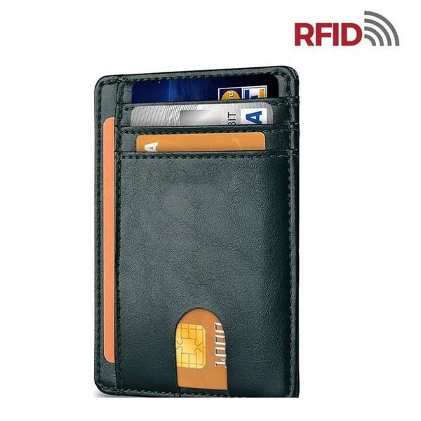 

thinkthendo slim rfid blocking leather wallet minimalist credit card money purse holder fashion bag holds up to jllivu