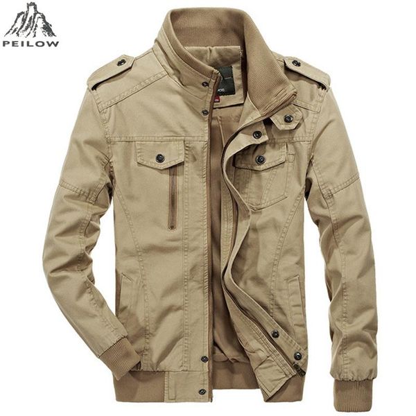 

men's jackets plus size 5xl 6xl military tactical jacket autumn winter 100% cotton windbreakers coat men bomber male cargo jacke, Black;brown