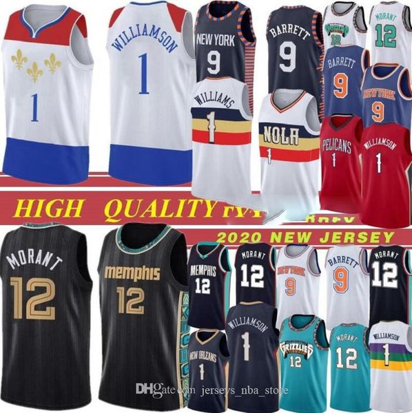 

zion 1 williamson jersey 12 ja morant 9 rj barrett university 2 sexton 10 garland ncaa 2021 basketball jerseys 1 williamson morant barrett, Black;red