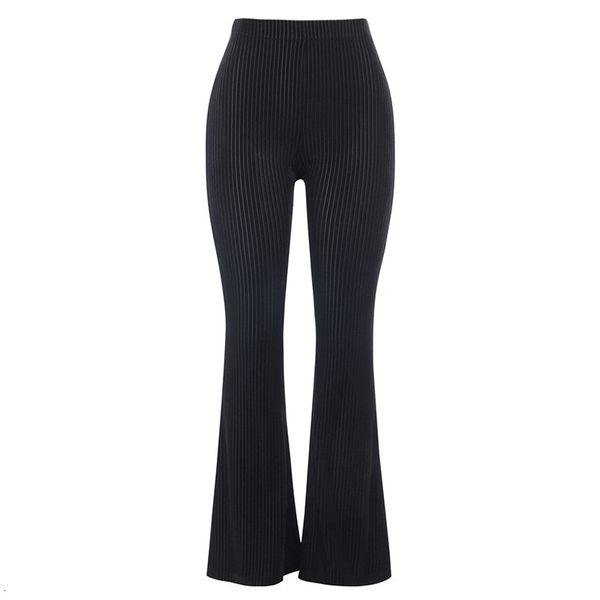 

2021 new women's suede high waist pants, retro fashion, slim, drooping bell, leisure crotch, girl wide leg, spring and autumn m36m, Black;white