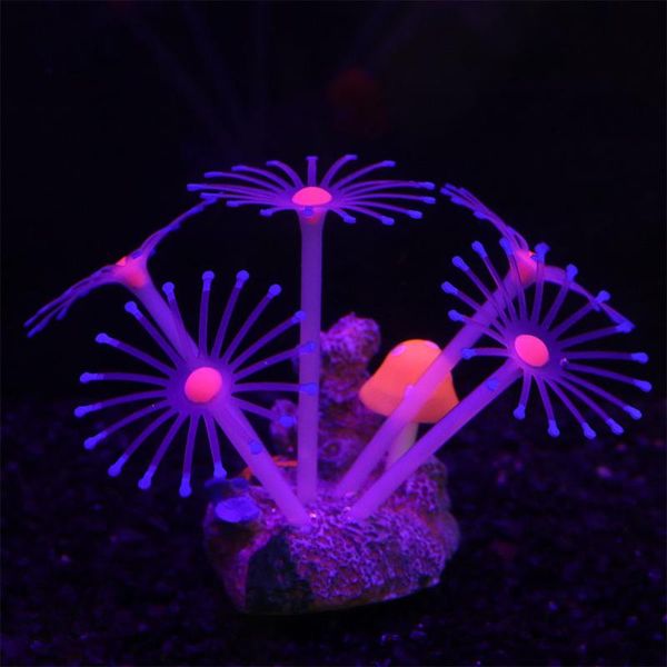 

decorations non toxic with suction cup fish tank silicone aquarium decoration gift plant landscape artificial coral glowing effect home