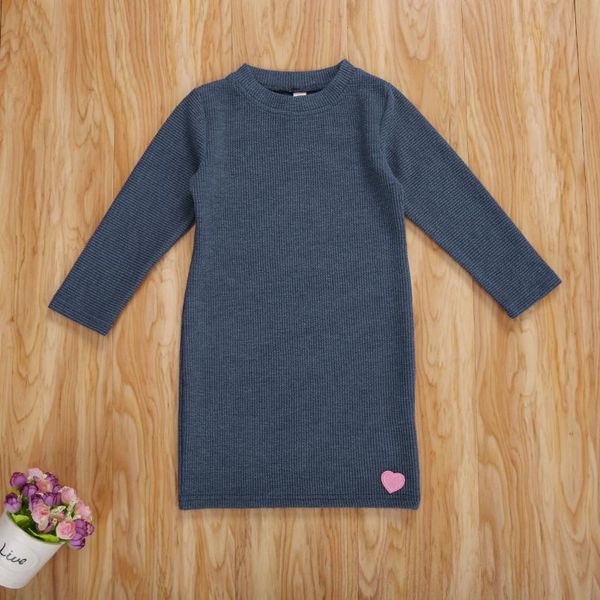 

girl's dresses baby & children's 2-7years kids girls fashion heart pattern knit dress stylish long sleeve, Red;yellow