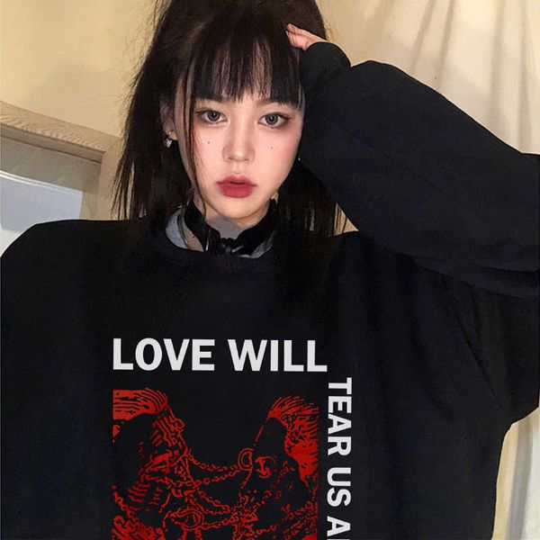 

lil peep rapper winter punk female casual big size loose plus velvet fashion cartoon letter print hip hop vintage sweatshirt 210608, White