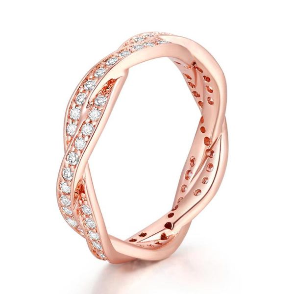 

cluster rings twist of fate ring rose gold woman for jewelry making 925 original silver make up gift, Golden;silver