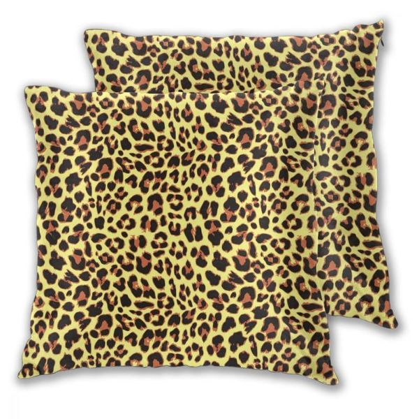 

pillow case 2pcs square leopard pattern decorative cushion cover for bedroom living room home hall art decor