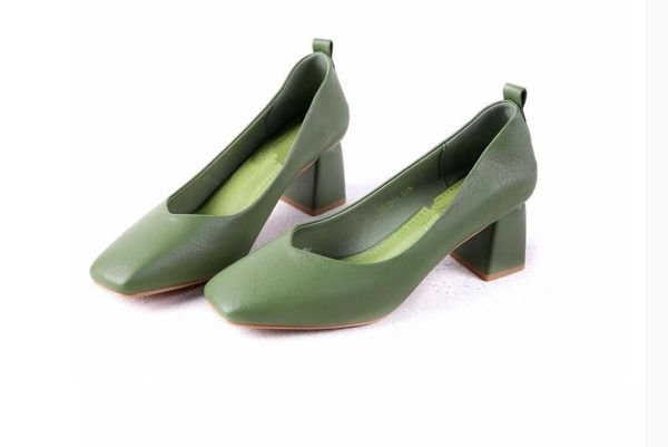

dress shoes 2021 spring and autumn with style fashion high heel coarse square head women's, Black