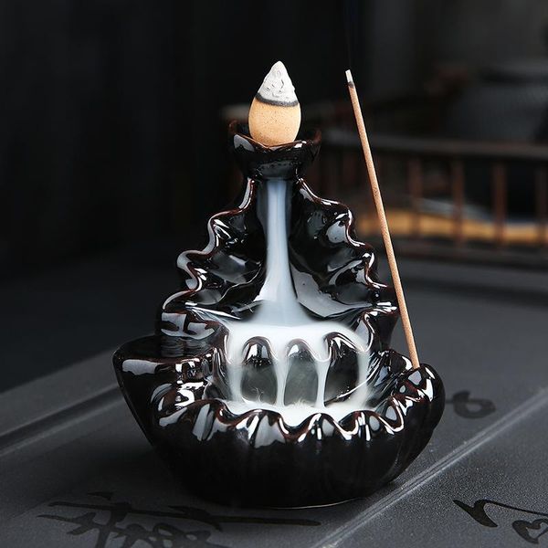 

fragrance lamps backflow ceramic incense burner smoke waterfall room decor fountain quemador de incienso home bc50xl