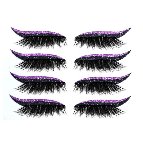 

wholesale natural long eyelashes 4 pairs reusable false lashes eyeliner eyelash stickers easy to use and remove
