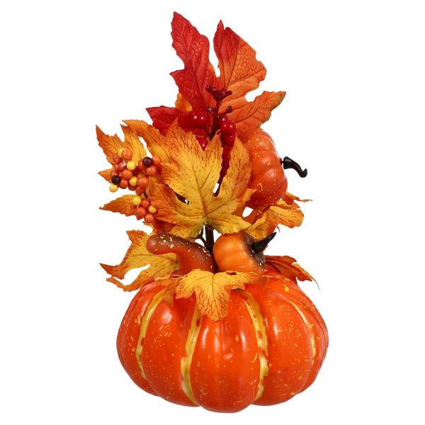 

decorative flowers & wreaths 1pc artificial pumpkin fall deskornament harvest day decor