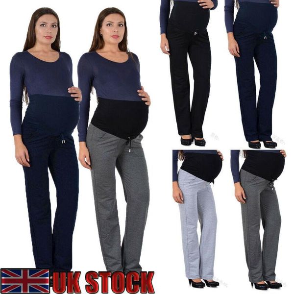 

women's pants & capris fashion loose women maternity trousers pregnancy casual regular over bump joggers, Black;white