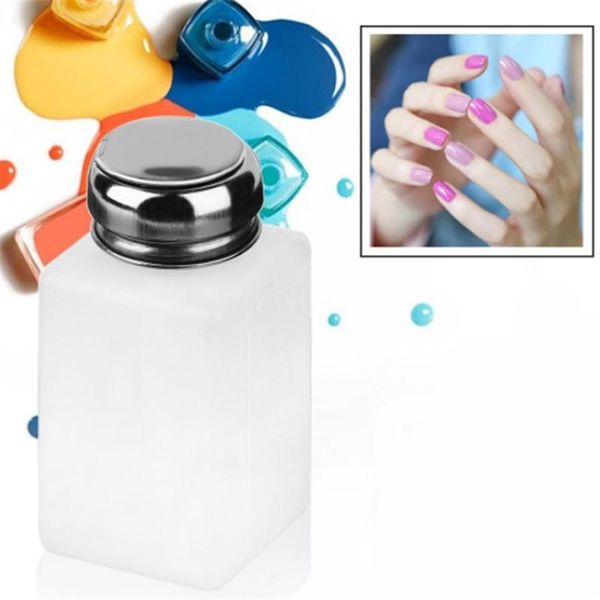 

storage bottles & jars 1pc portable 200ml empty plastic nail polish remover alcohol liquid press pumping dispenser bottle art uv gel cleaner