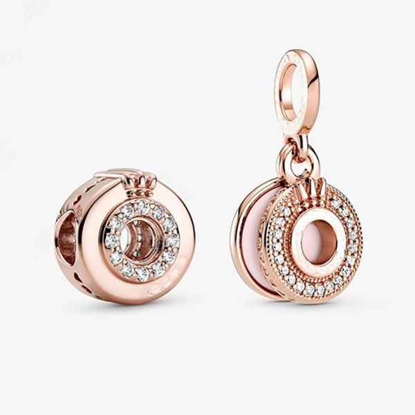 

fits pandora bracelets 20pcs rose gold queen pink enamel crystal pendant charms beads silver charms bead for women diy european necklace jew, Black