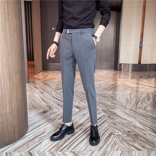 

formal business pants casual men's clothes spring 2021 new all korean games fine office adjustment 36-29 z764, Black