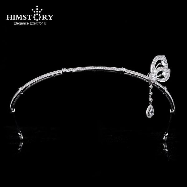 

hair clips & barrettes himstory zircon waterdrop butterfly tiara headband crown jewelry bride headpiece wedding accessories, Golden;silver