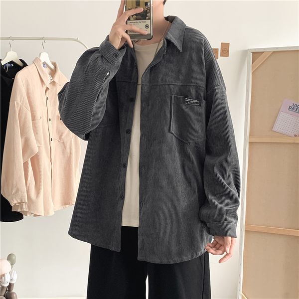 

black veet coat corduroy autumn and winter korean fashion men's wear large loose jacket, Black;brown