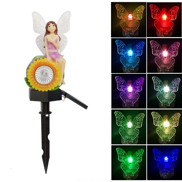 

2021 new lmpada de energia solar jardim gramado quintal escada paisagem ao ar livre caminho luz decorao para casa led branco e colorido 9cny