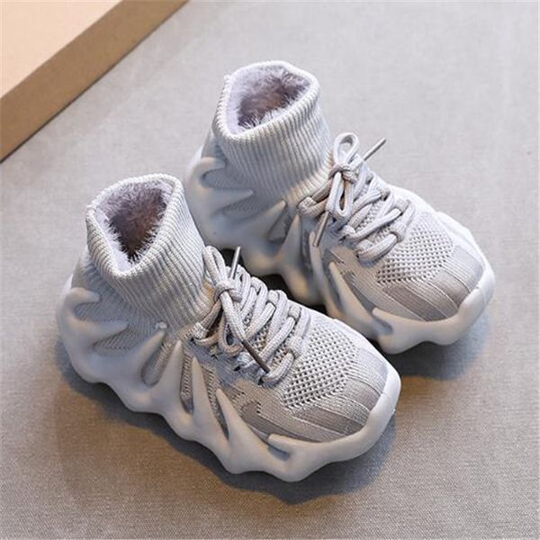 

kids athletic outdoor shoes toddlers trainers designers children plush sneakers boys girls comfort non-slip warm shoes, Black