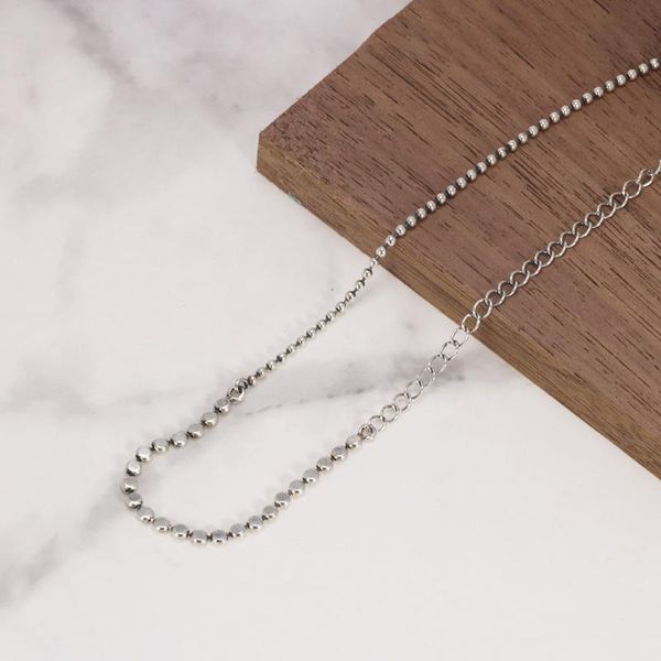 

chains s925 sterling silver lady bead necklace adjustable simple fashion elegant jewelry