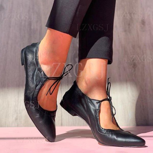 

dress shoes women low heels pumps black pu leather lace up ladies summer pointed toe gladiator sandals zapatos de mujer
