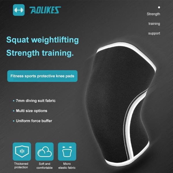 

elbow & knee pads aolikes fitness kneecap running cycling support braces elastic nylon sport compression pad sleeve for basketball, Black;gray